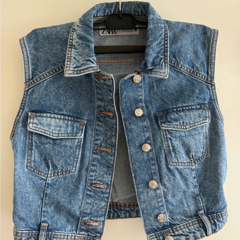 Zara Blue Denim Vest